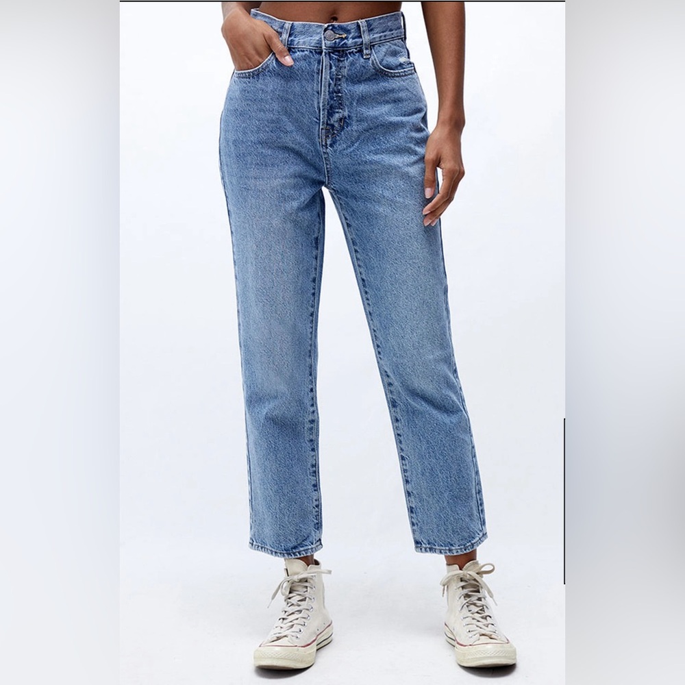 PacSun Eco Medium Blue High Waisted Straight Leg Jeans